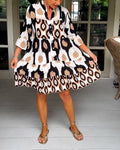 Ashleigh | Women’s Short Sleeve V Neck Button Mini Dress