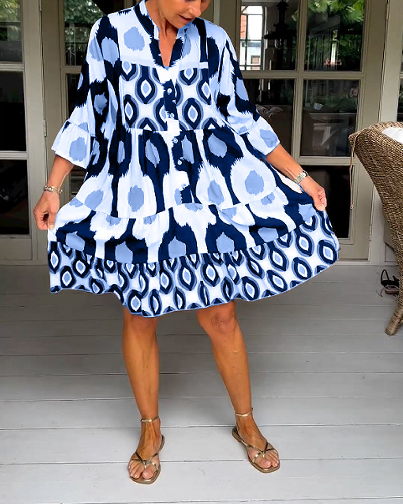 Ashleigh | Women’s Short Sleeve V Neck Button Mini Dress