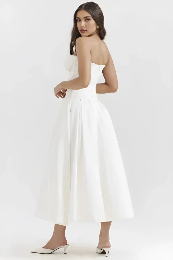 Ashley | Women’s Strapless Corset Style Midi Dress