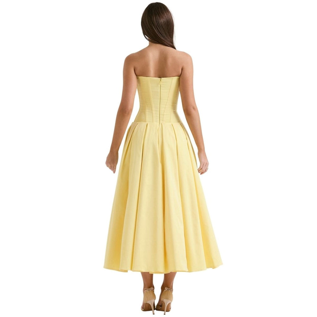 Ashley | Women’s Strapless Corset Style Midi Dress