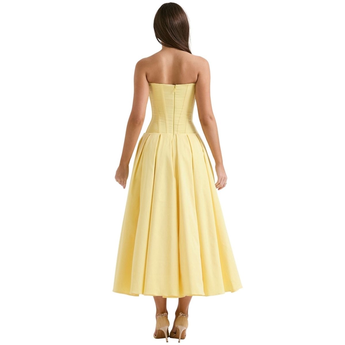 Ashley | Women’s Strapless Corset Style Midi Dress
