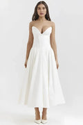 Ashley | Women’s Strapless Corset Style Midi Dress