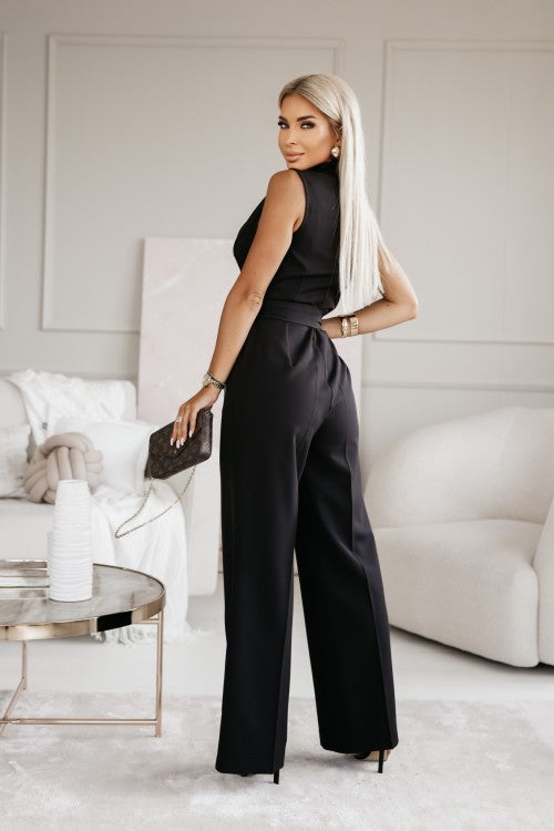 Ashlyn | Women’s Sleeveless V Neck Wide Leg Jumpsuit