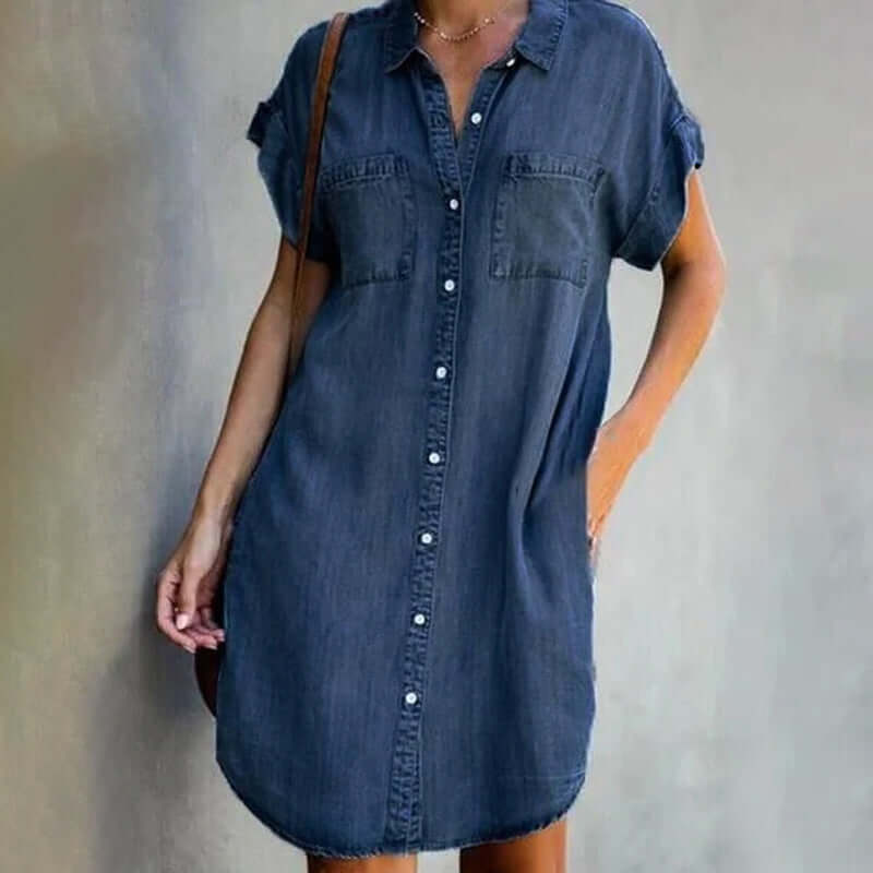 Ashlynn | Women’s Collared Short Sleeve Summer Mini Dress