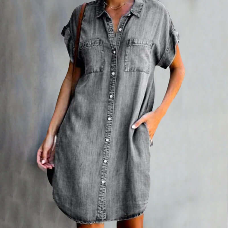 Ashlynn | Women’s Collared Short Sleeve Summer Mini Dress