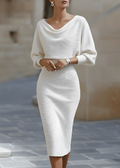 Avery | Women’s Cowl Neck Bodycon Midi Dress