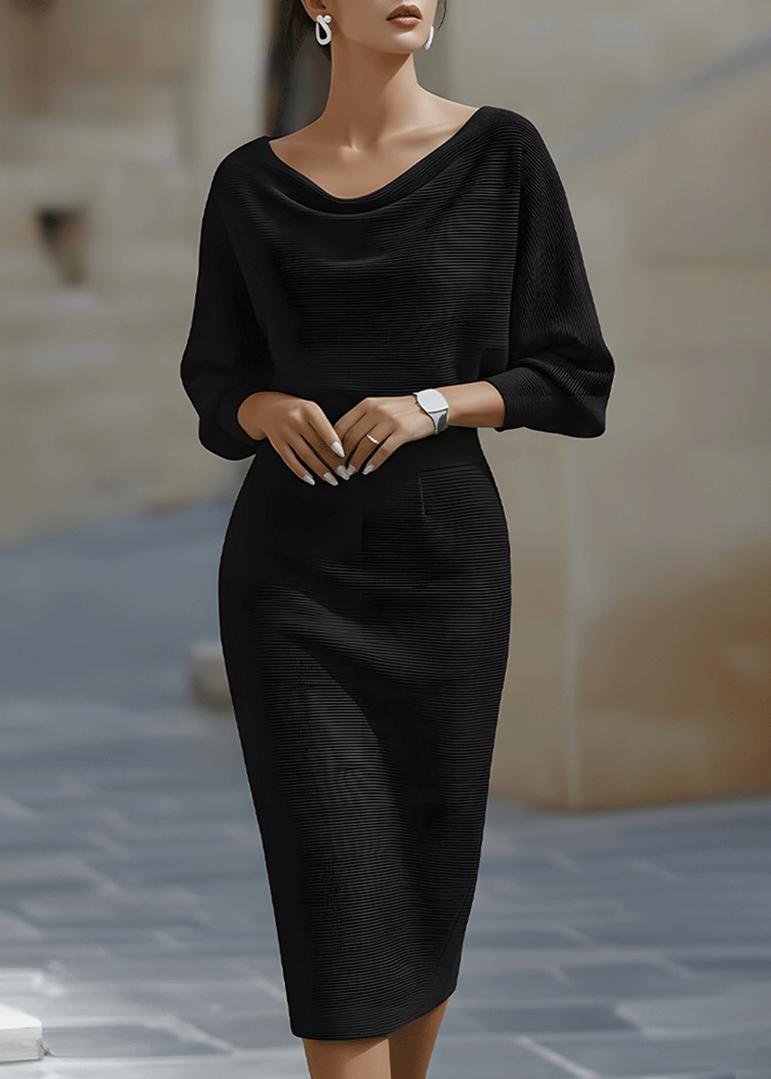 Avery | Women’s Cowl Neck Bodycon Midi Dress