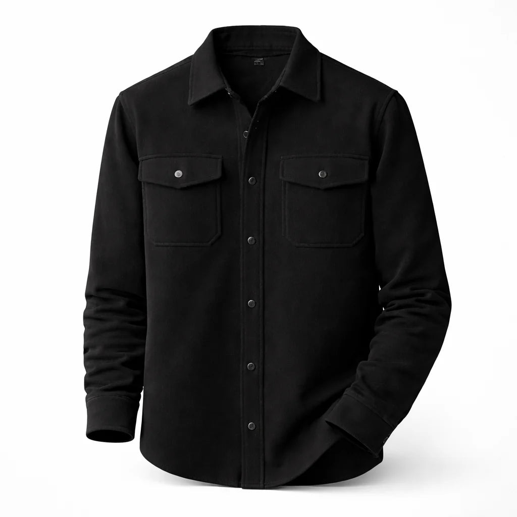 Avraham | Men’s Collared Button Front Long Sleeve Pockets Shirt