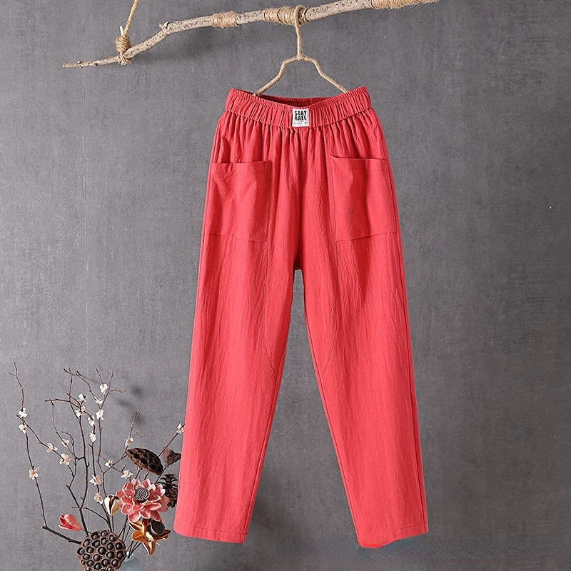 Aylin | Women’s Straight Leg High Rise Summer Trousers