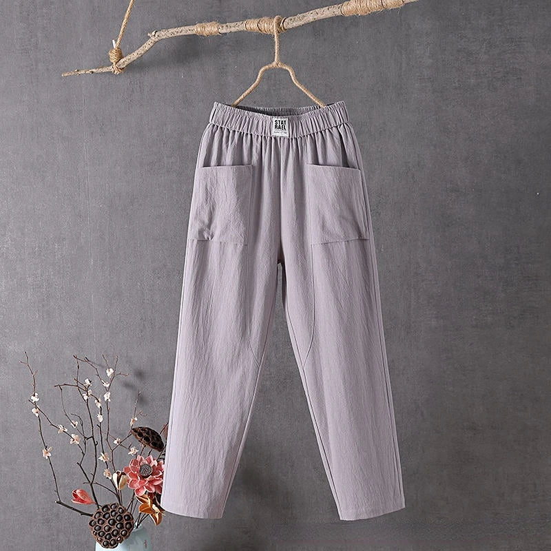Aylin | Women’s Straight Leg High Rise Summer Trousers