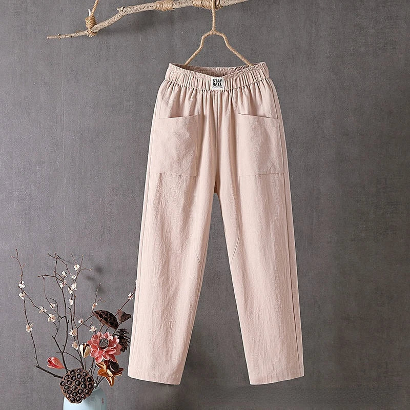 Aylin | Women’s Straight Leg High Rise Summer Trousers
