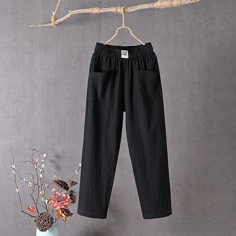 Aylin | Women’s Straight Leg High Rise Summer Trousers