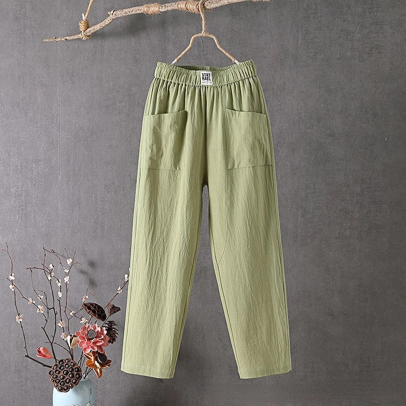 Aylin | Women’s Straight Leg High Rise Summer Trousers