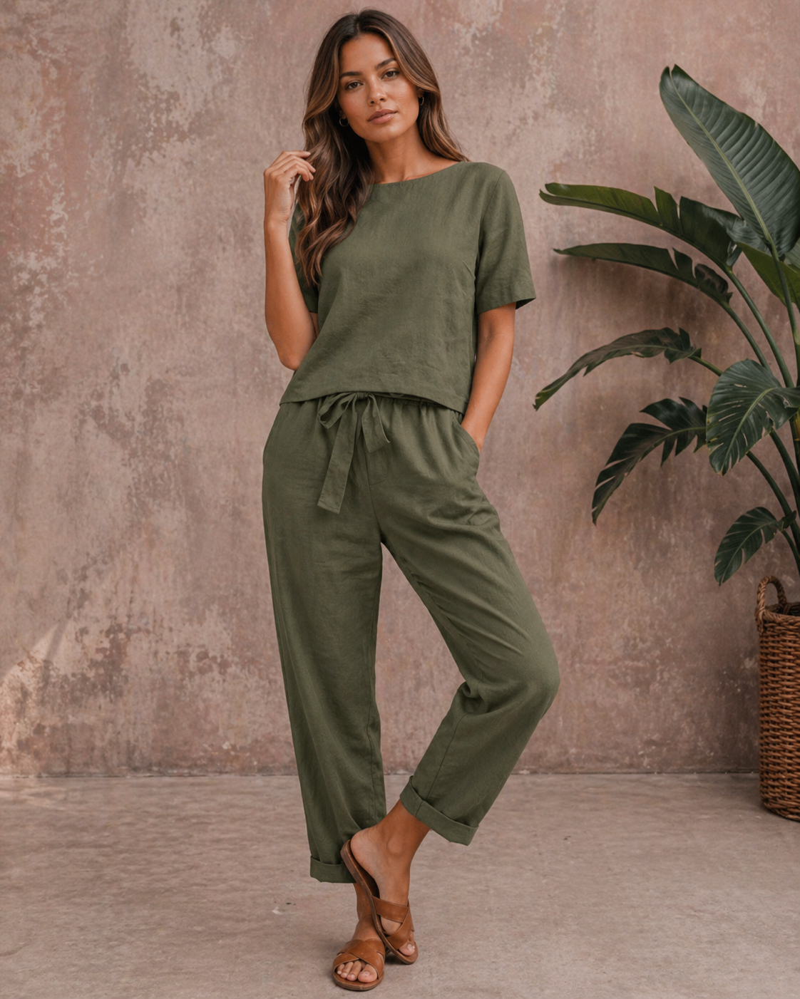 Azaria | Women’s Boat Neck Two Piece Matching Set