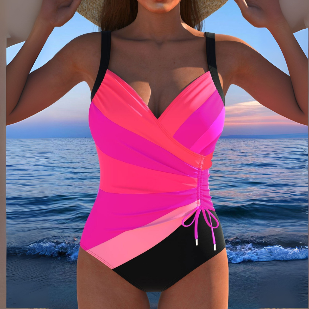 Bailey | Women’s Striped Ruched Sleeveless Swimsuit