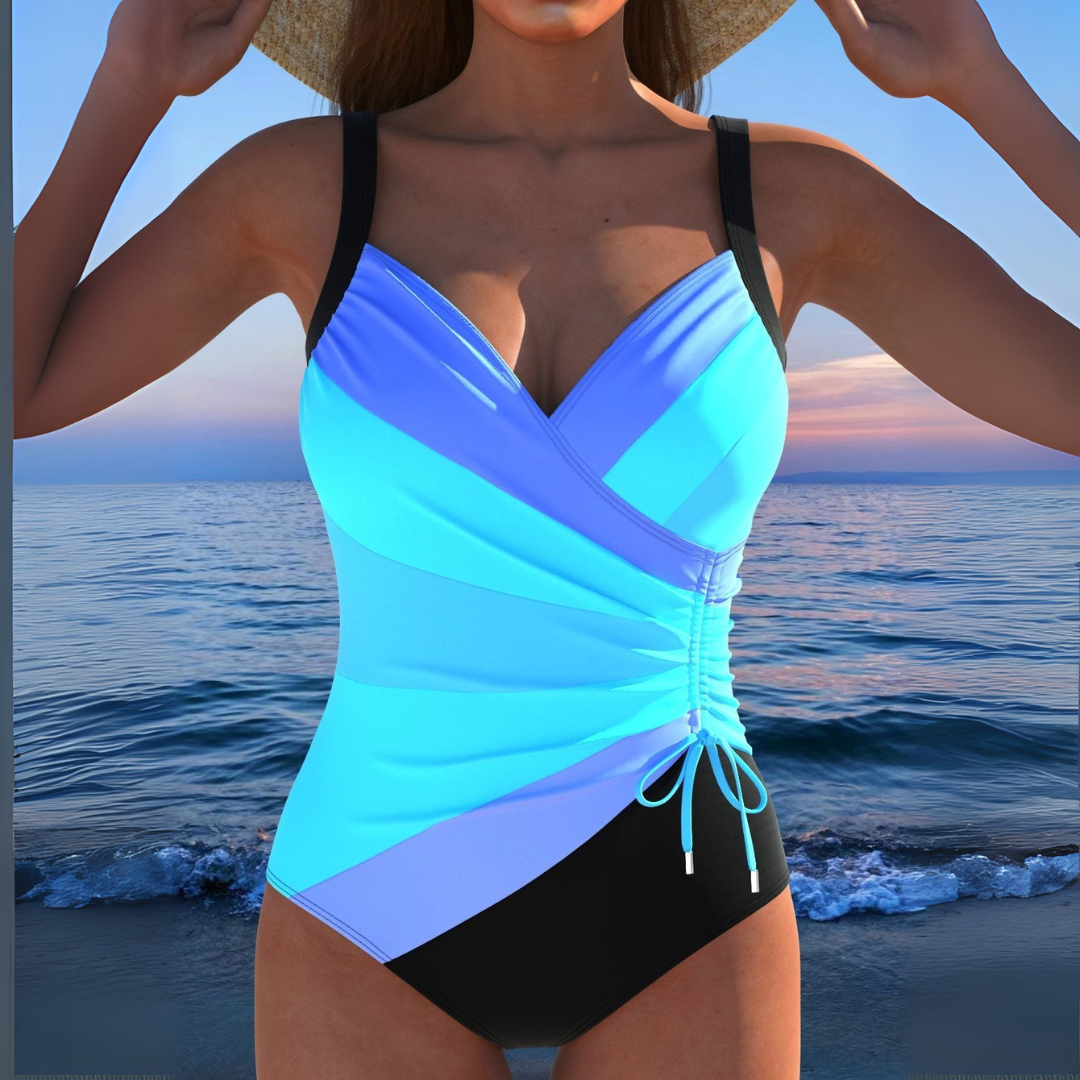 Bailey | Women’s Striped Ruched Sleeveless Swimsuit