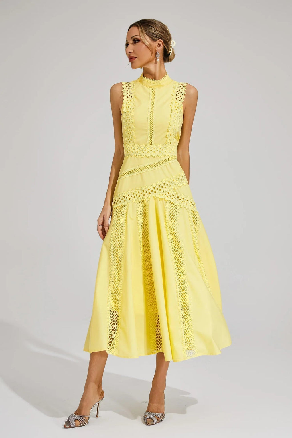 Barbara | Women’s High Neck Sleeveless Wedding Guest Dress