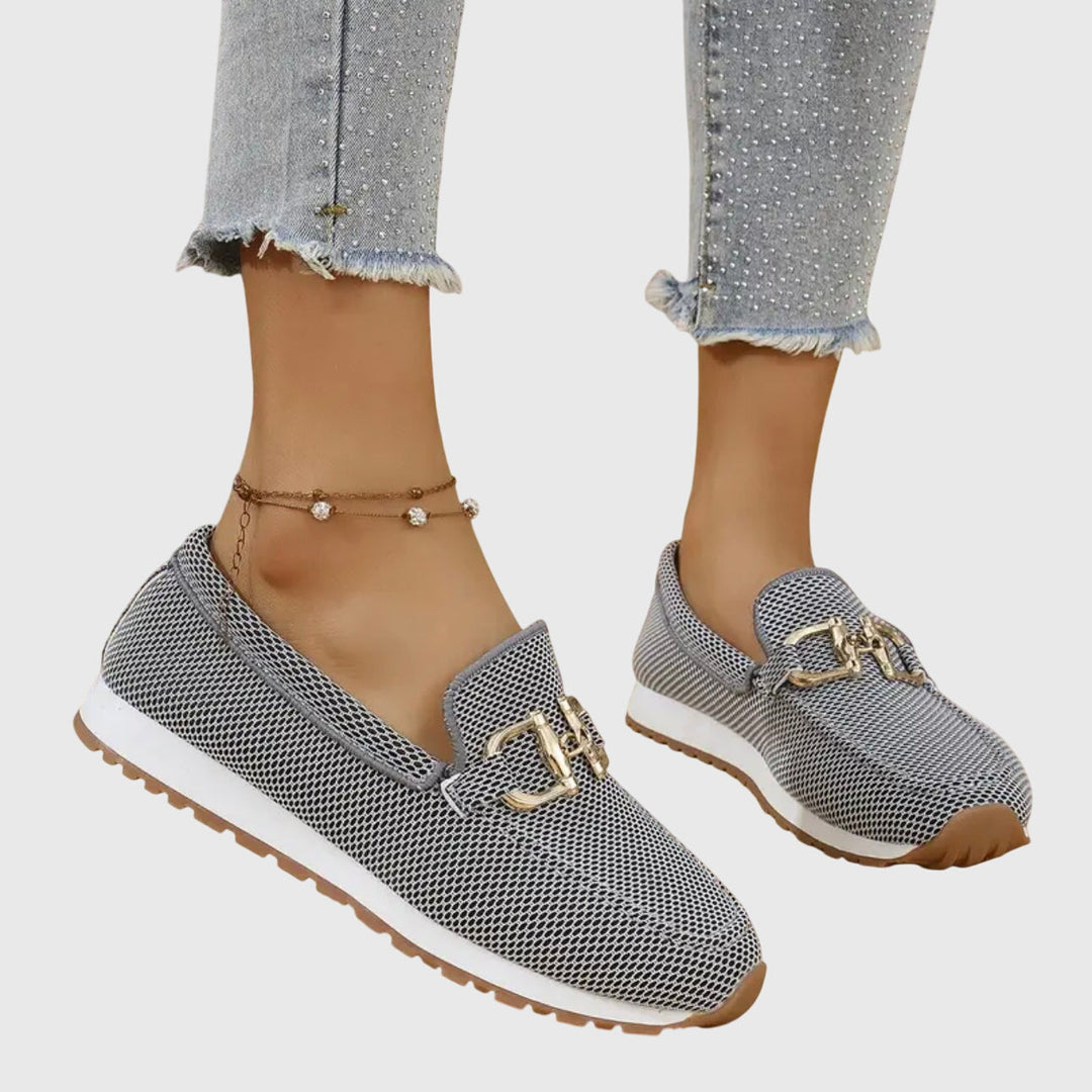 Barbara | Women’s Buckle Slip On Loafer Sneakers