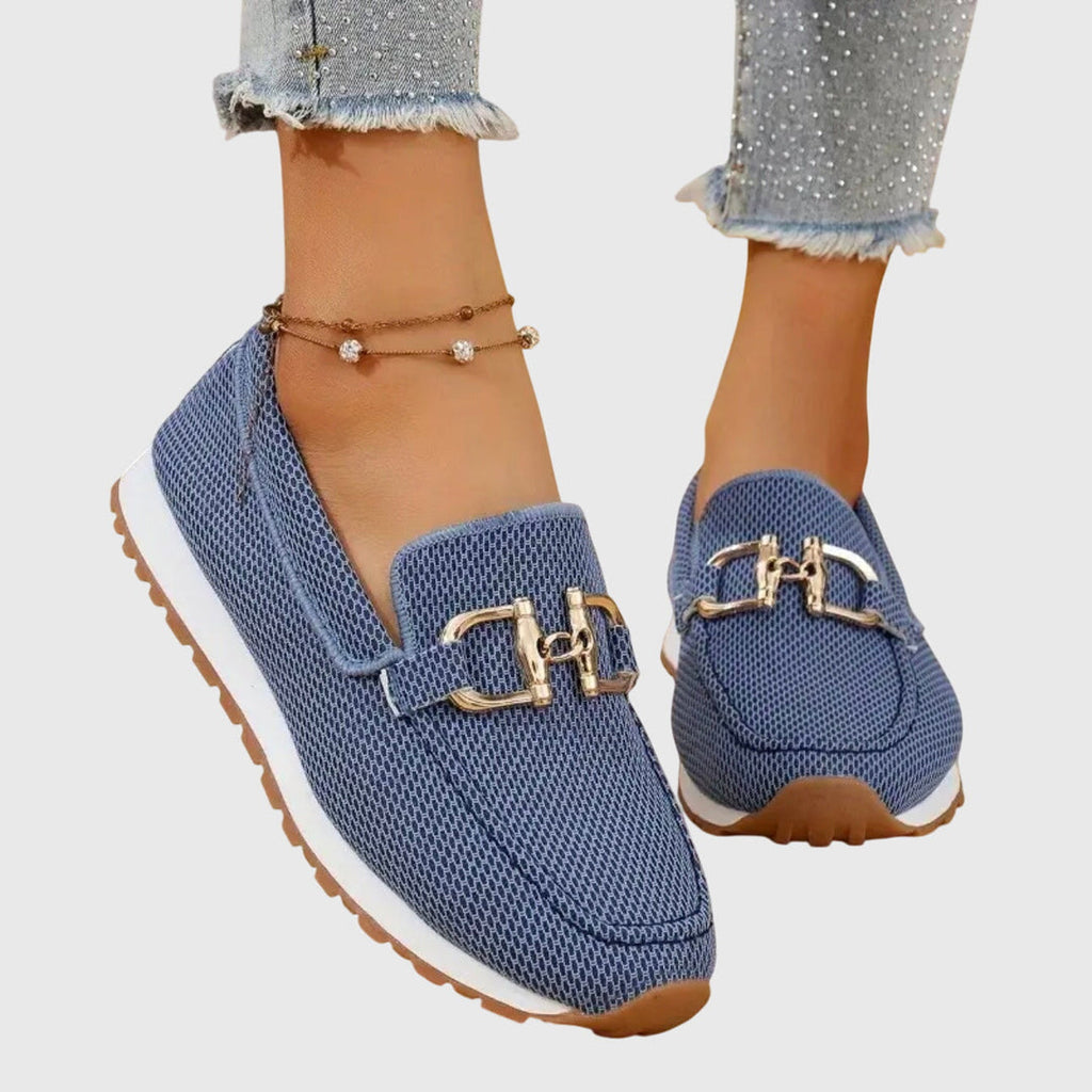 Barbara | Women’s Buckle Slip On Loafer Sneakers