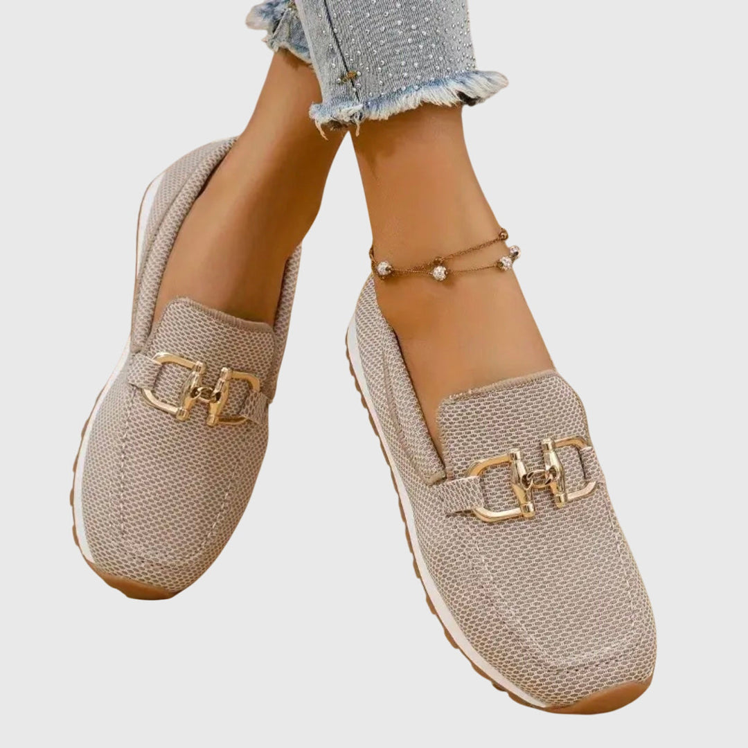 Barbara | Women’s Buckle Slip On Loafer Sneakers