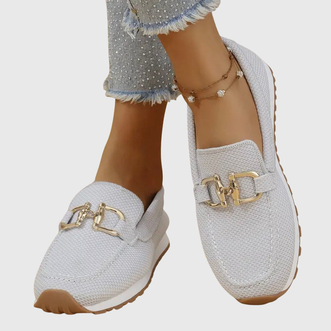 Barbara | Women’s Buckle Slip On Loafer Sneakers