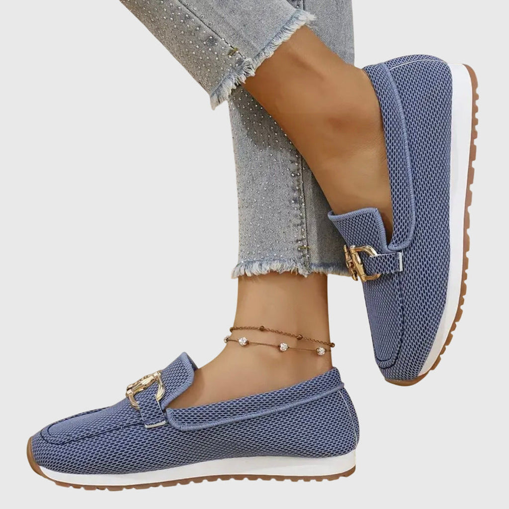 Barbara | Women’s Buckle Slip On Loafer Sneakers