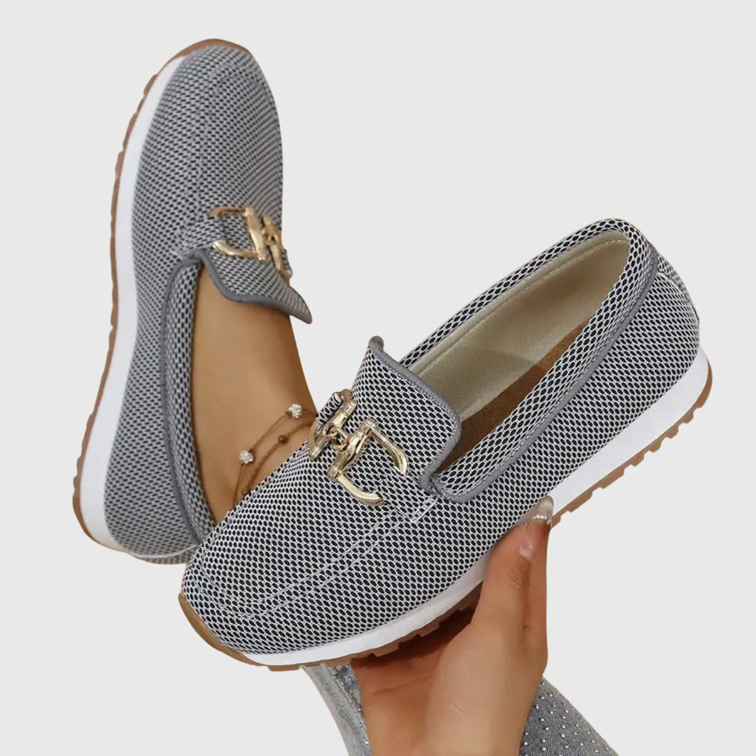 Barbara | Women’s Buckle Slip On Loafer Sneakers