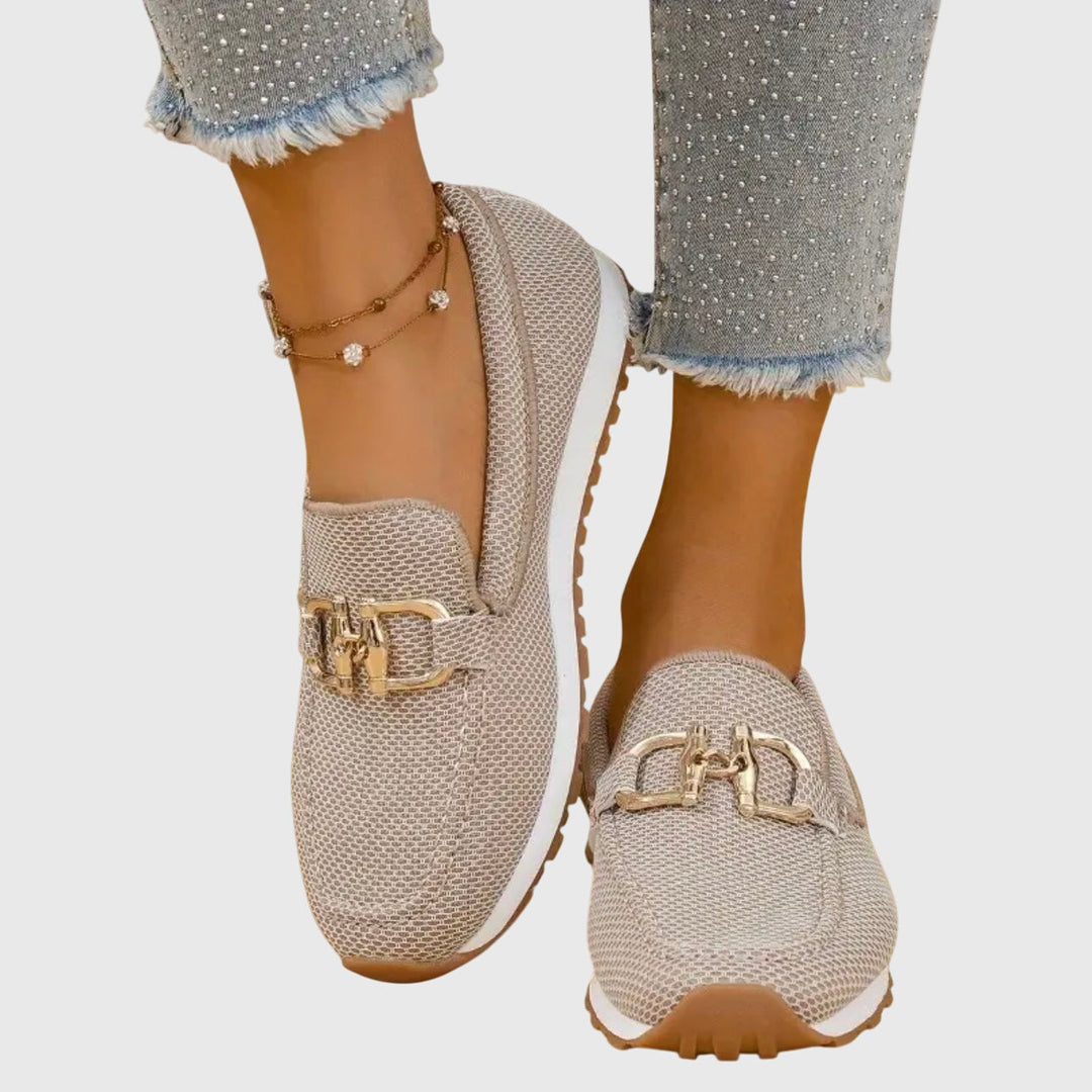 Barbara | Women’s Buckle Slip On Loafer Sneakers