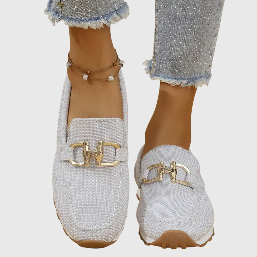 Barbara | Women’s Buckle Slip On Loafer Sneakers