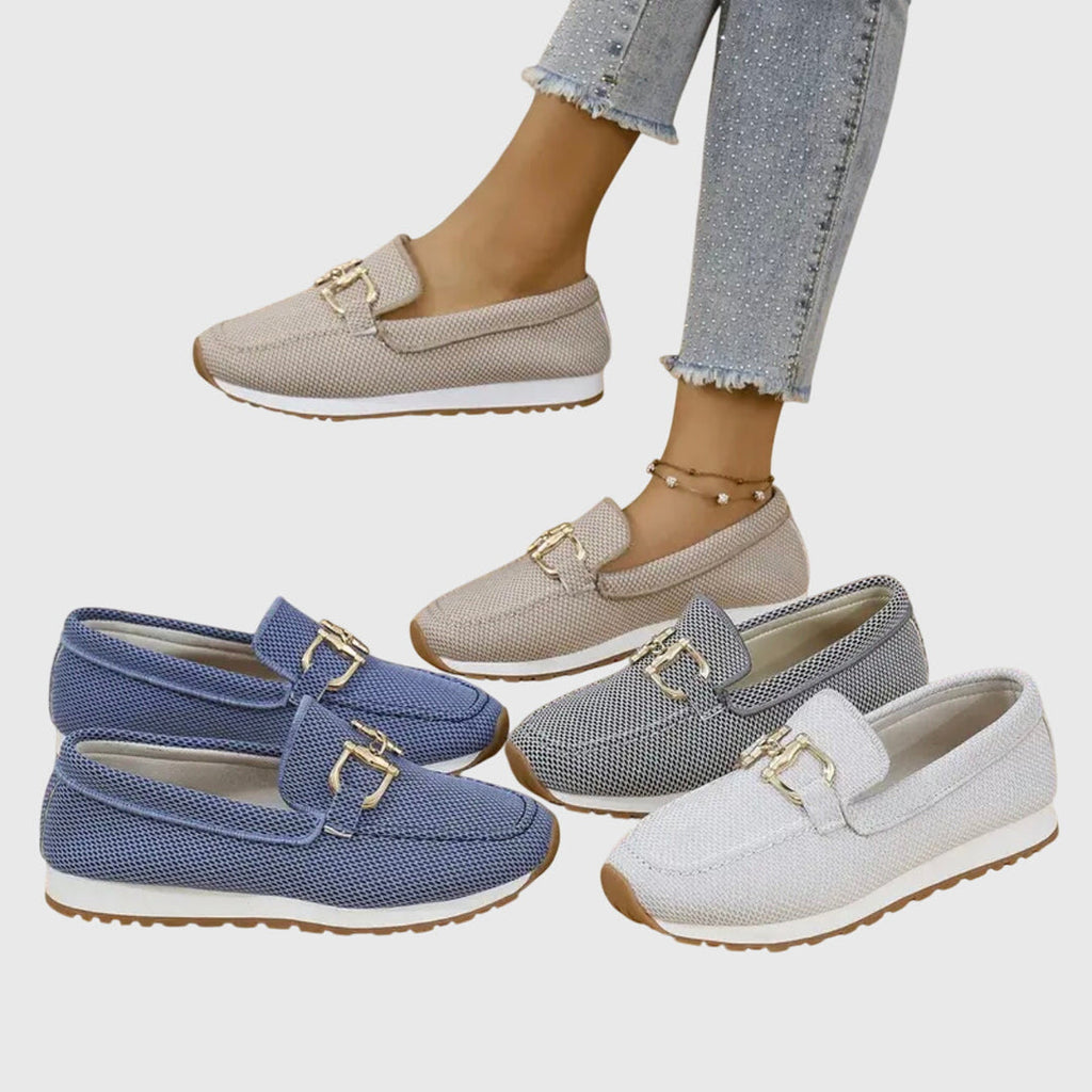 Barbara | Women’s Buckle Slip On Loafer Sneakers