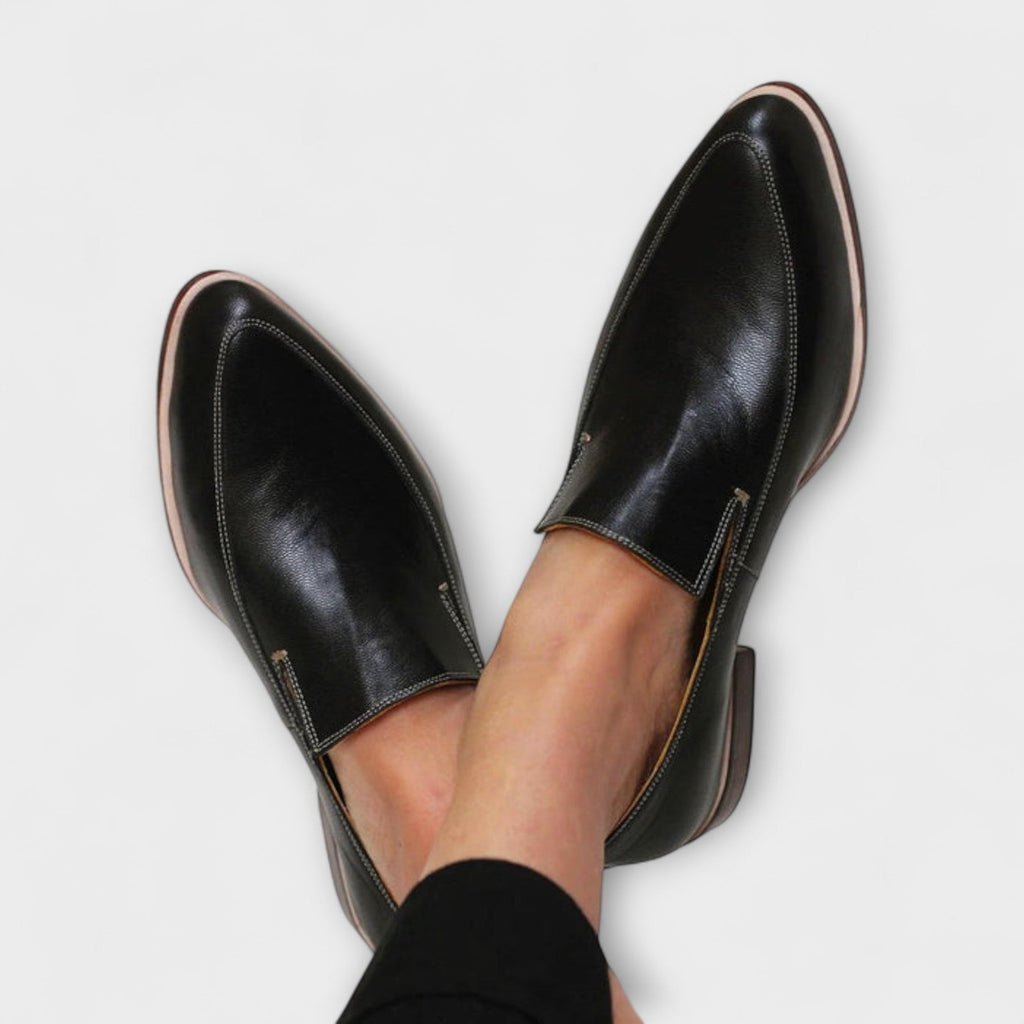Bernadine | Women’s Slip On Pointed Toe Black Loafers