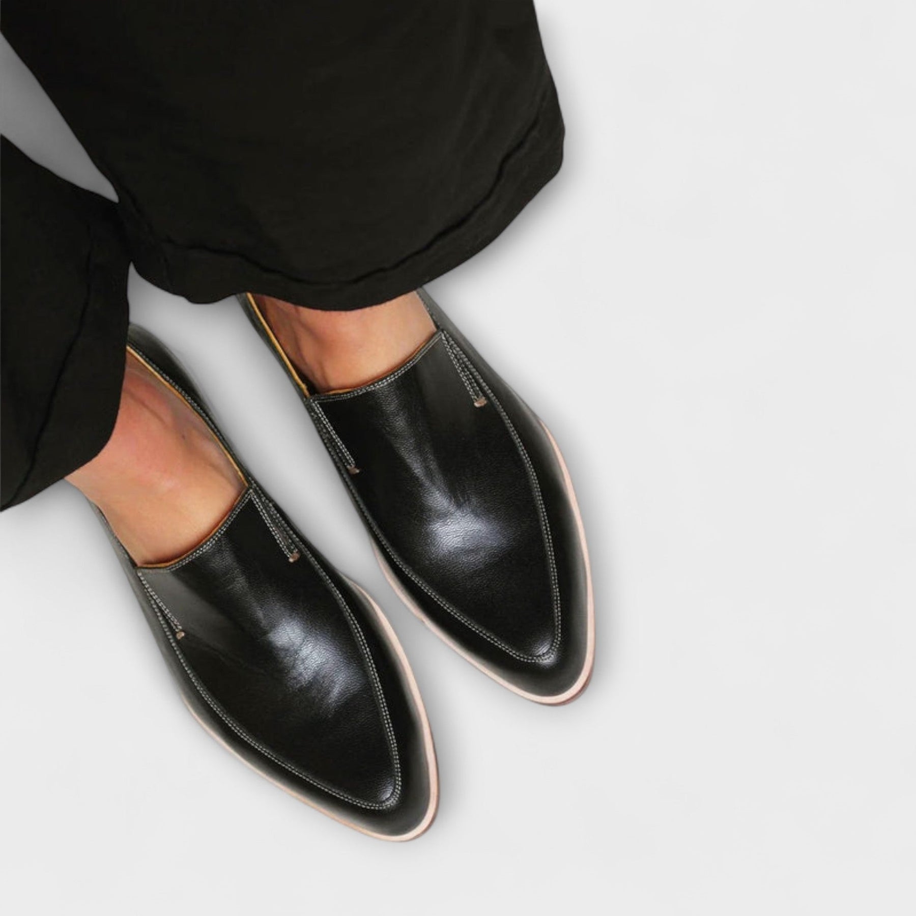 Bernadine | Women’s Slip On Pointed Toe Black Loafers