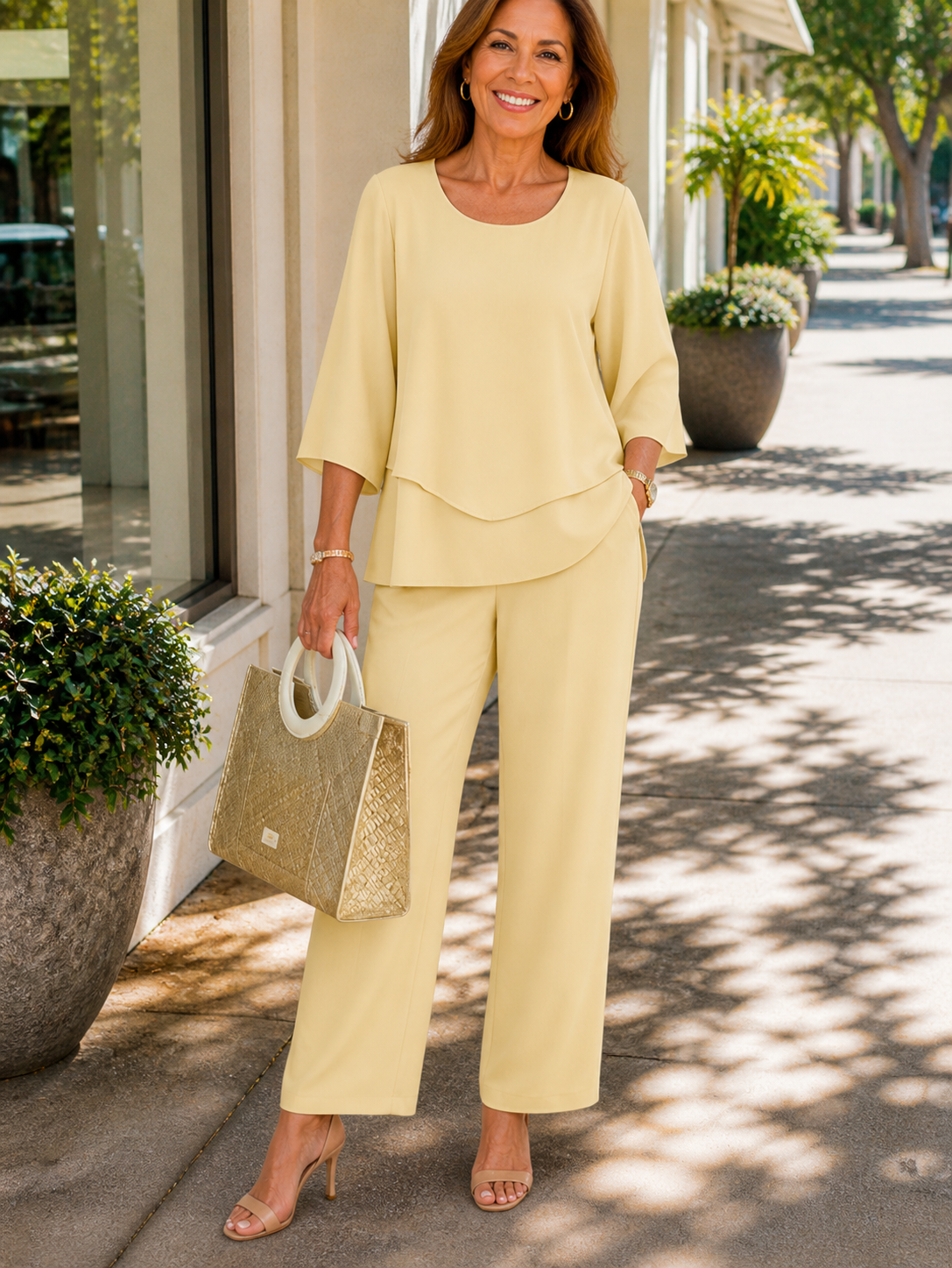 Bertha | Women’s Elbow Sleeve Two Piece Matching Suit