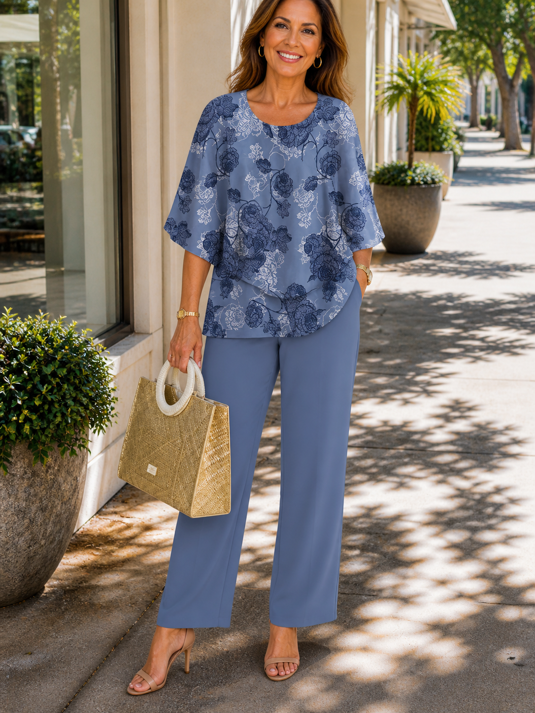 Bertha | Women’s Elbow Sleeve Two Piece Matching Suit