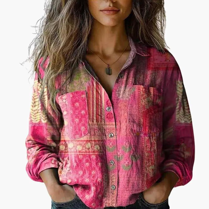 Betsy | Women’s Long Sleeve Button Down Floral Shirt