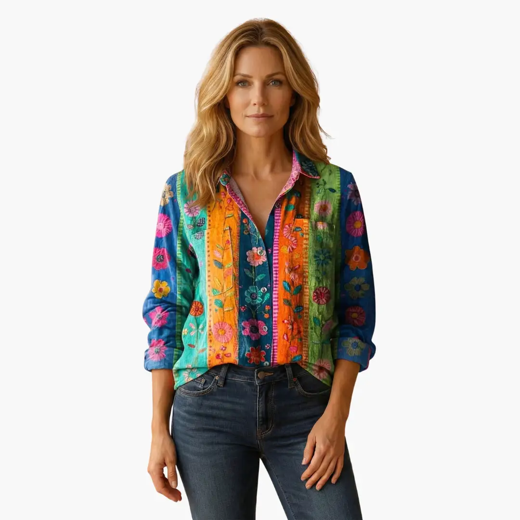 Betsy | Women’s Long Sleeve Button Down Floral Shirt