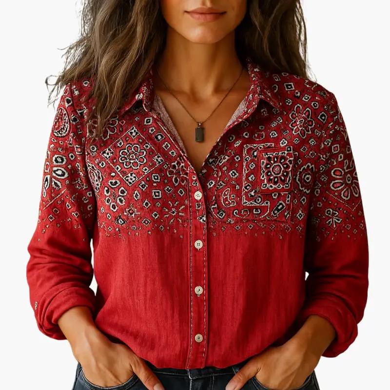 Betsy | Women’s Long Sleeve Button Down Floral Shirt