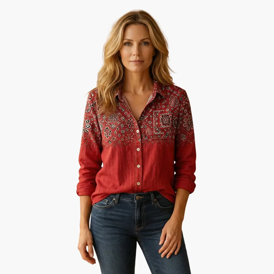 Betsy | Women’s Long Sleeve Button Down Floral Shirt