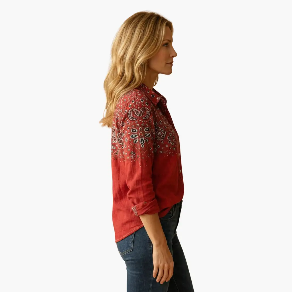 Betsy | Women’s Long Sleeve Button Down Floral Shirt