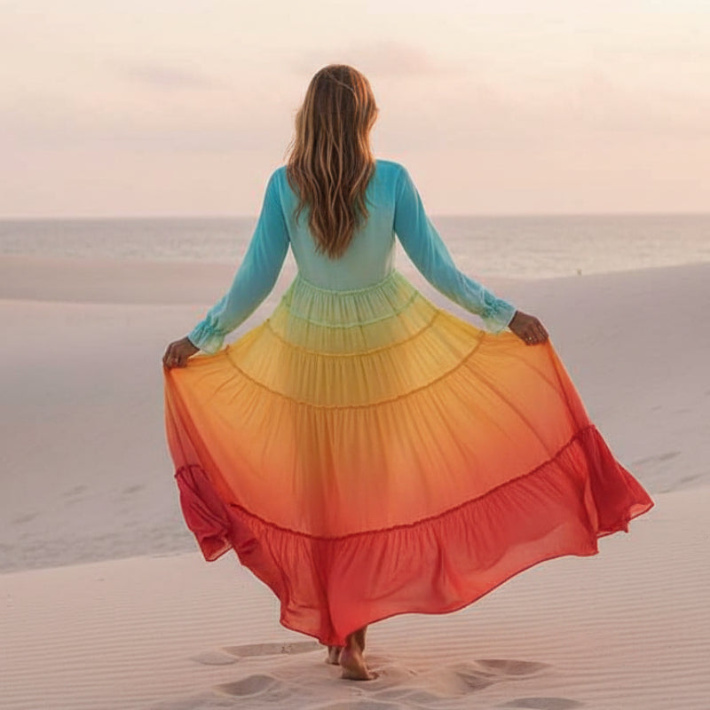 Beverley | Women’s Flowy Long Sleeve Maxi Dress