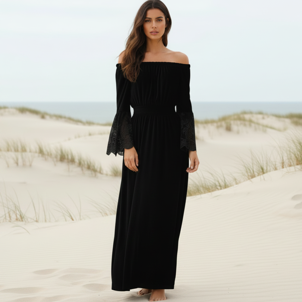 Beverly | Women’s Off Shoulder Long Sleeve Maxi Dress