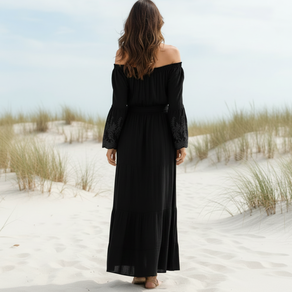 Beverly | Women’s Off Shoulder Long Sleeve Maxi Dress
