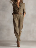 Blanca | Women’s Collared Waist Tie Straight Leg Jumpsuit