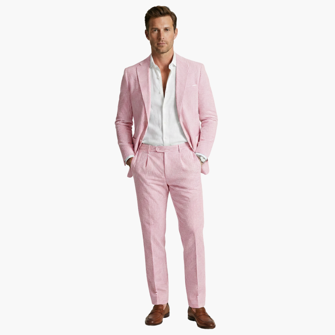 Bobby | Men’s Vertical Stripe Two Piece Wedding Guest Suit