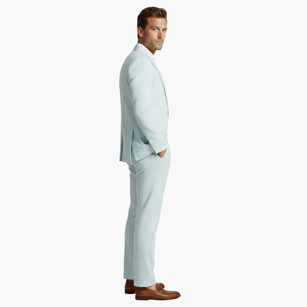 Bobby | Men’s Vertical Stripe Two Piece Wedding Guest Suit