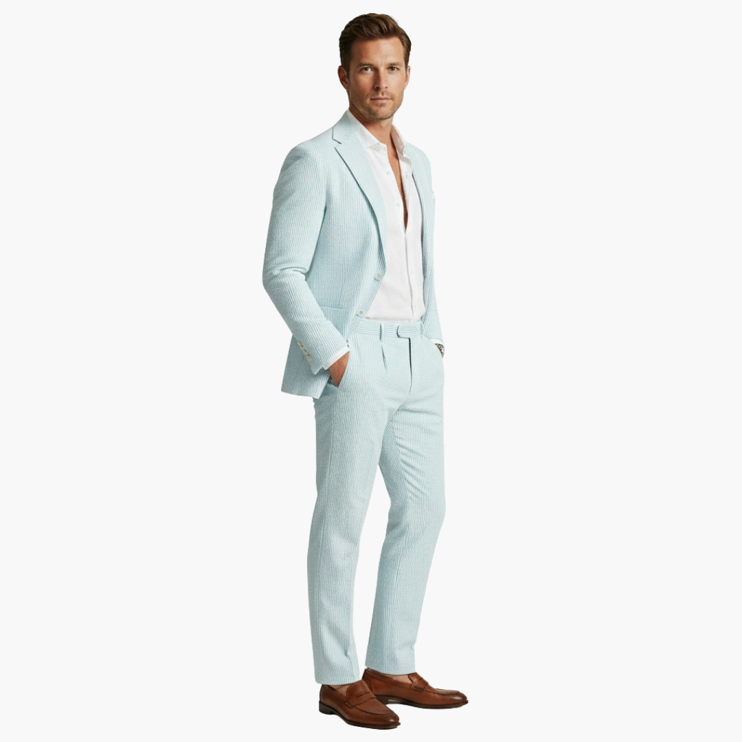 Bobby | Men’s Vertical Stripe Two Piece Wedding Guest Suit