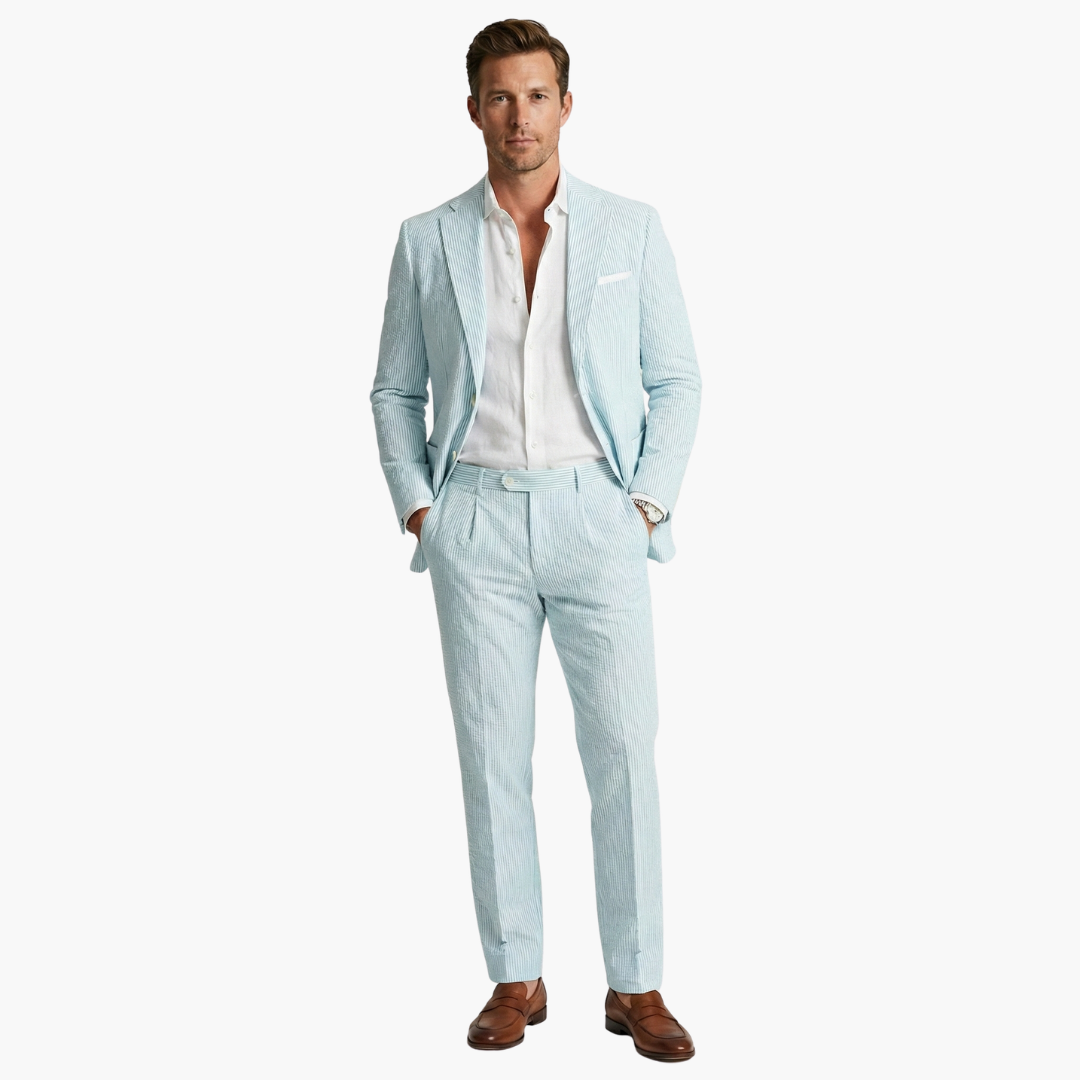 Bobby | Men’s Vertical Stripe Two Piece Wedding Guest Suit