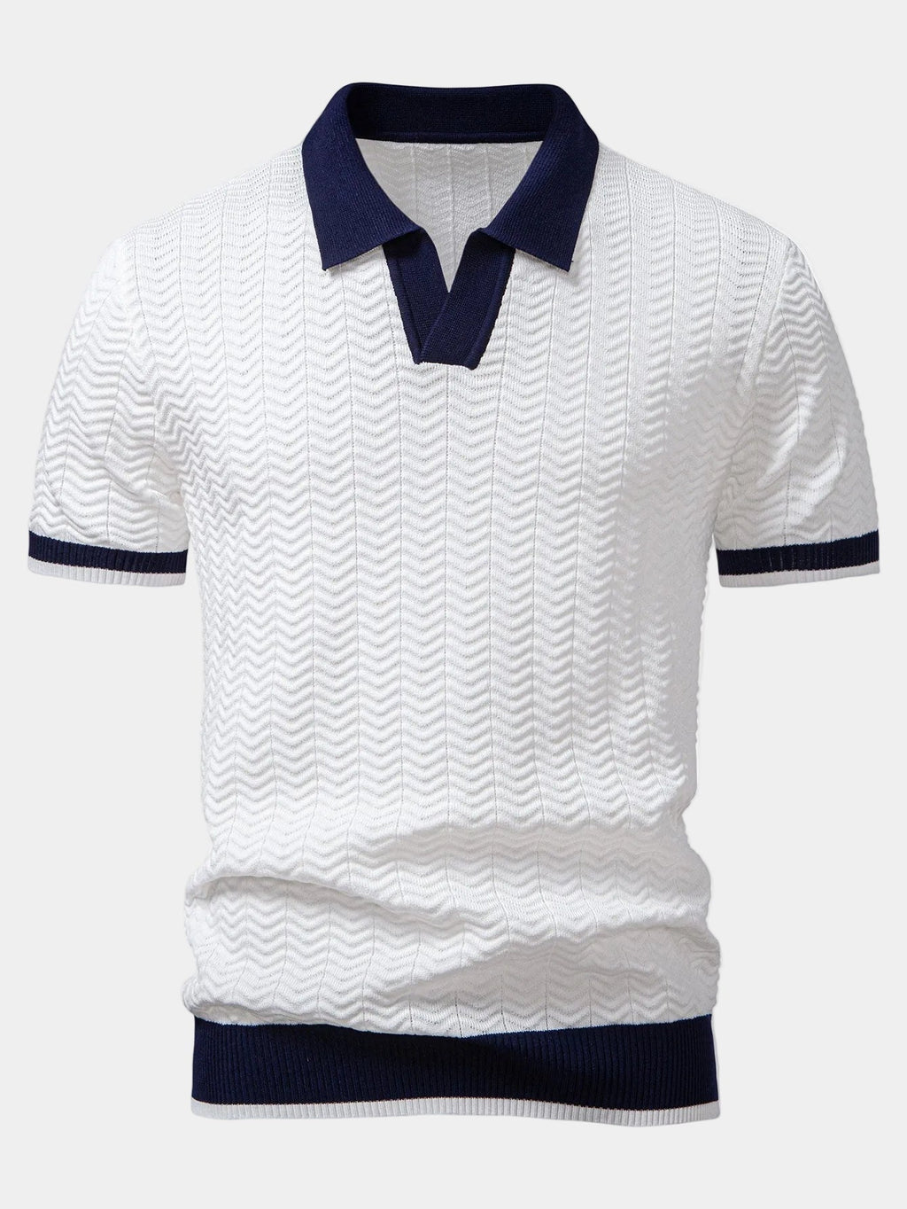 Bradley | Men's Textured Short Sleeve Slim Fit Polo Shirt