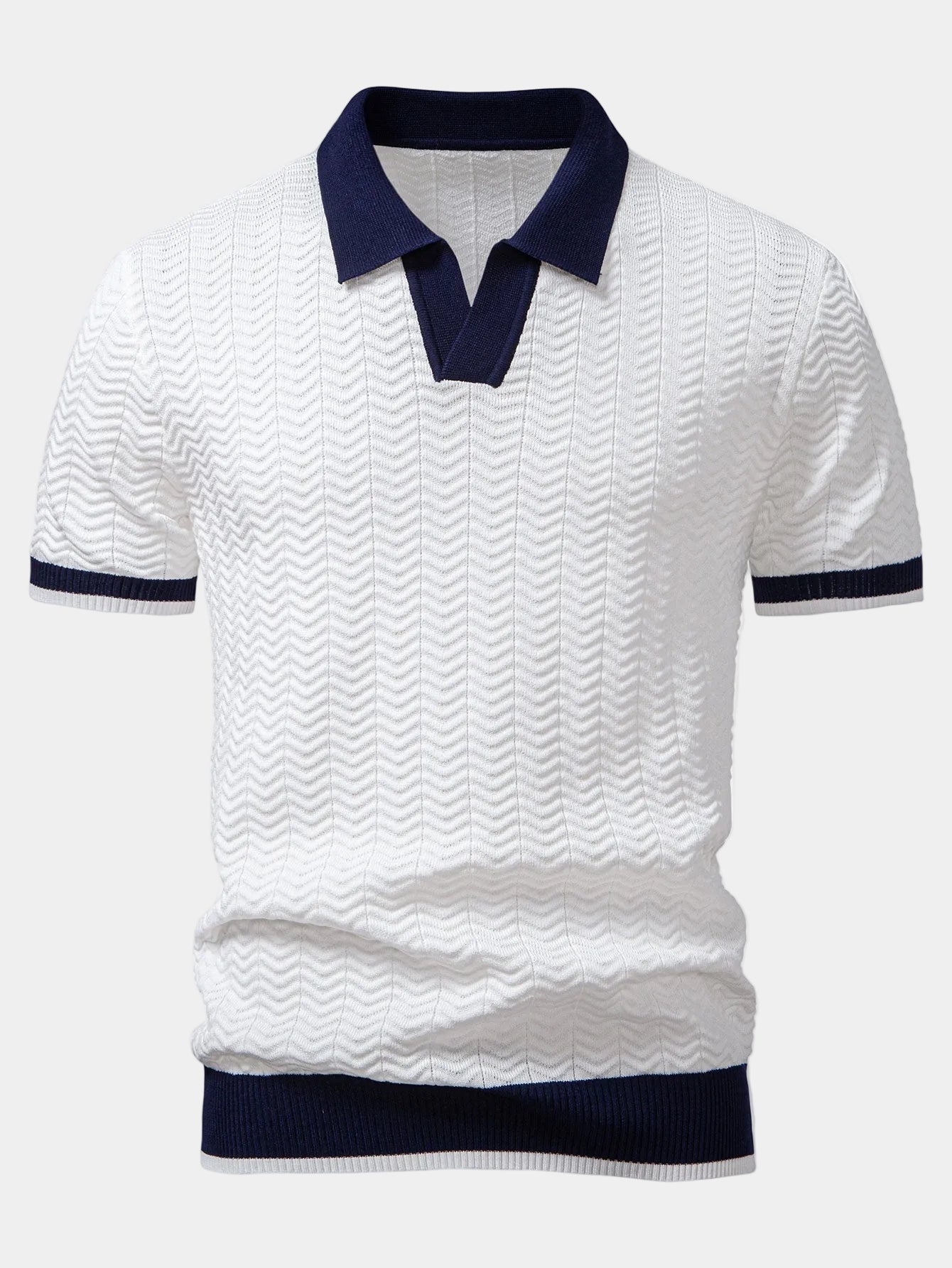 Bradley | Men's Textured Short Sleeve Slim Fit Polo Shirt
