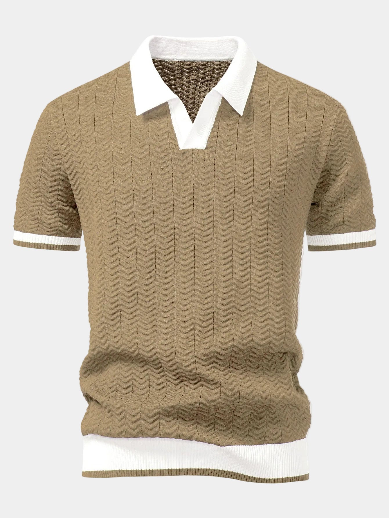 Bradley | Men's Textured Short Sleeve Slim Fit Polo Shirt